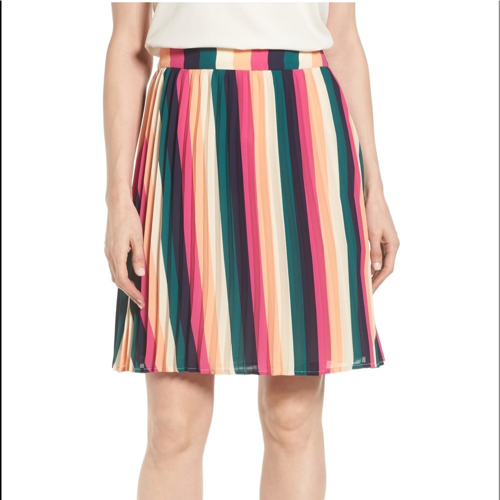 Multicolor Pleat Skirt